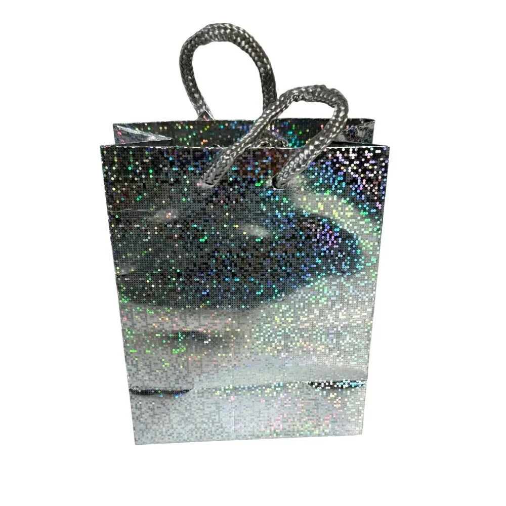 Gift Bag Lot of 35 Holographic Silver 4